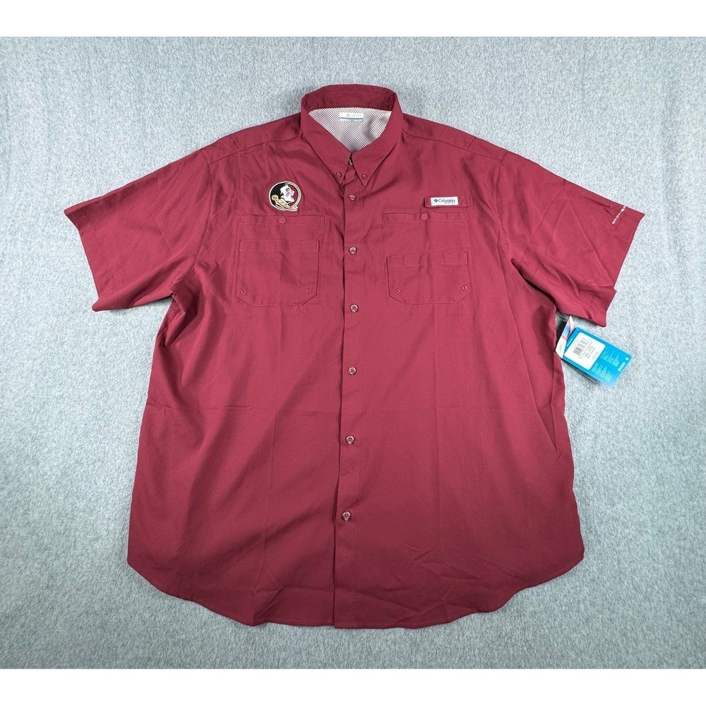 Florida State Seminoles Columbia Button Down Shirt Men XXL Omni Shade Noles NWT - Picture 2 of 9